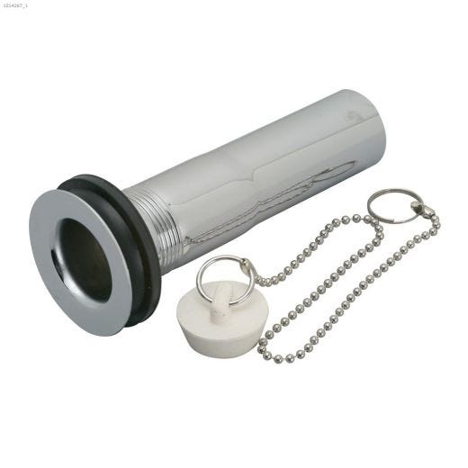 1-1\/4\" x 8\" Polished Chrome Sink Drain With Overflow