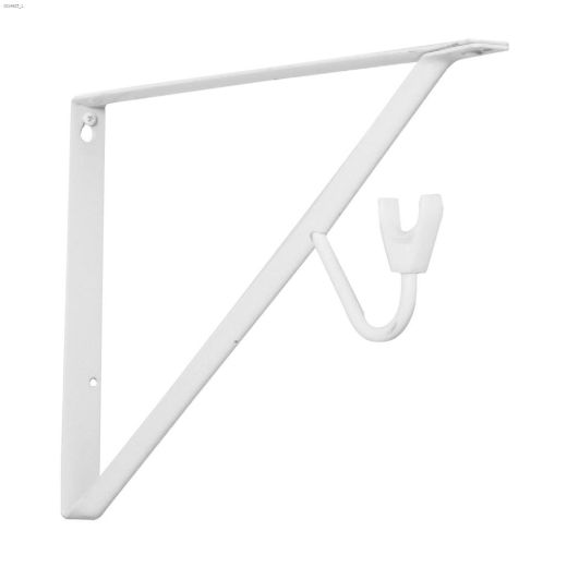 14\" White Steel Shelf & Rod Bracket With Slide-Thru-5\/Carton