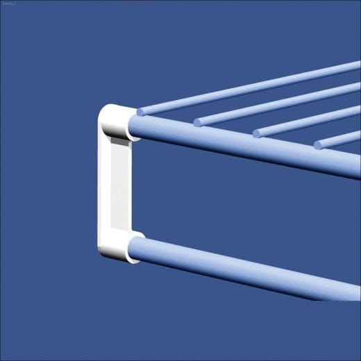 2\" x 1\/2\" White Plastic Shelf & Rod End Caps-2\/Pack