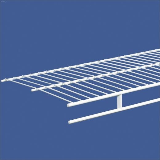 144\" x 12\" White Steel Shelf & Rod Wire Shelf