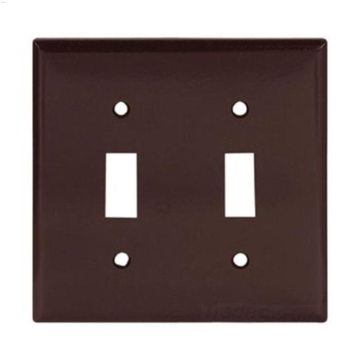 Brown Thermoset (2) Toggle Switch Wall Plate