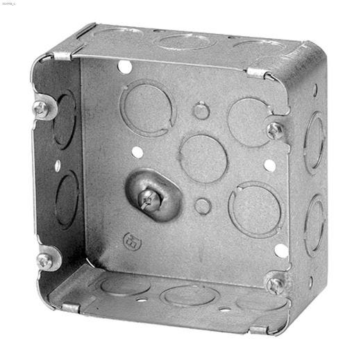 4-11\/16\" x 4-11\/16\" x 1-1\/8\" Metallic Square Device Box