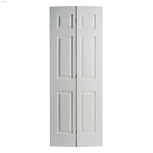 36\" x 78\" Prime White Masonite Classics Bi-Fold Door