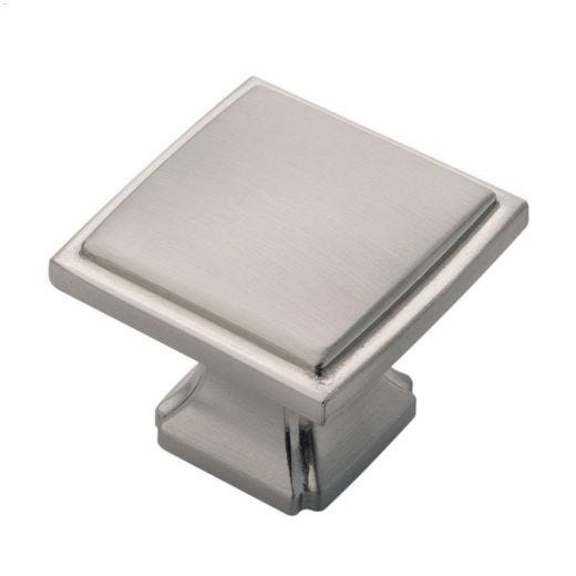 1-1\/4\" x 1-1\/4\" Satin Nickel Bridges Cabinet Knob