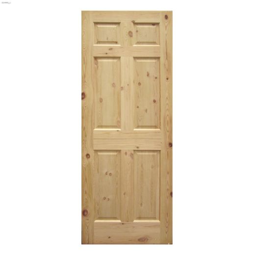 32\" x 80\" Knotty Pinewood 6-Panel Door Slab