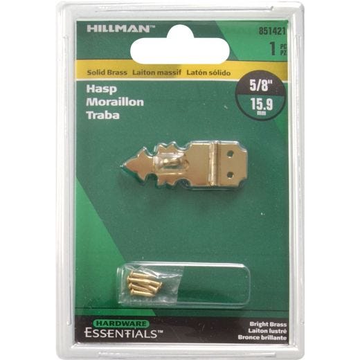 5/8" x 1-7/8" Bright Brass Decorative Hasp
