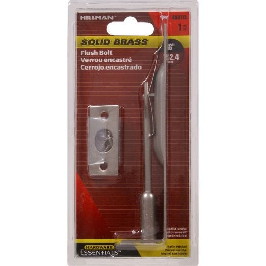 6" Solid Brass/Satin Nickel Flush Bolt