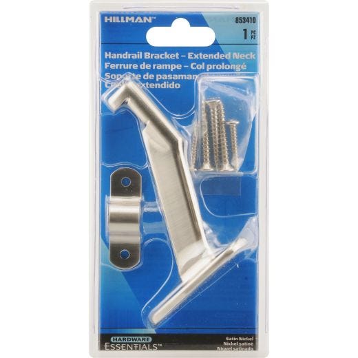 Satin Nickel Extended Neck Handrail Bracket