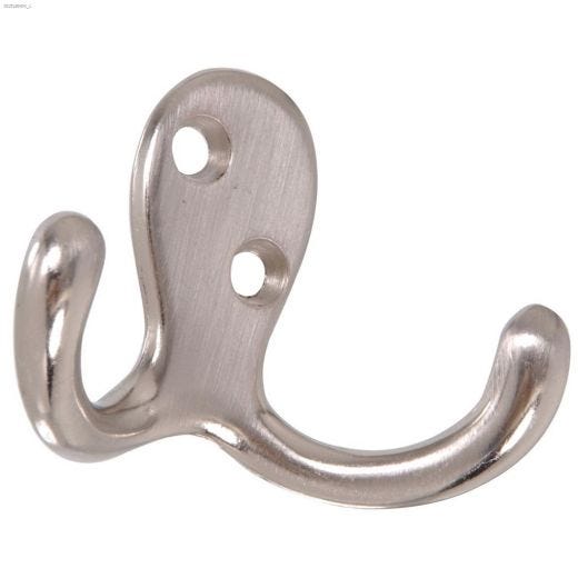 Satin Nickel Double Clothes Hook
