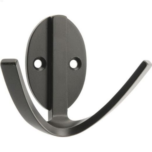 Black Ornamental Double Robe Hook