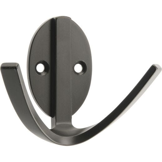 Black Ornamental Double Robe Hook