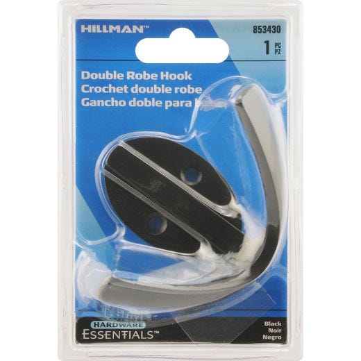 Black Ornamental Double Robe Hook