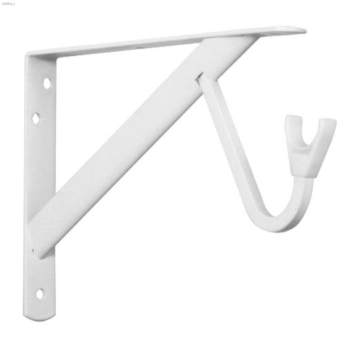 12" x 1" Brushed Nickel Steel Shelf & Rod Bracket