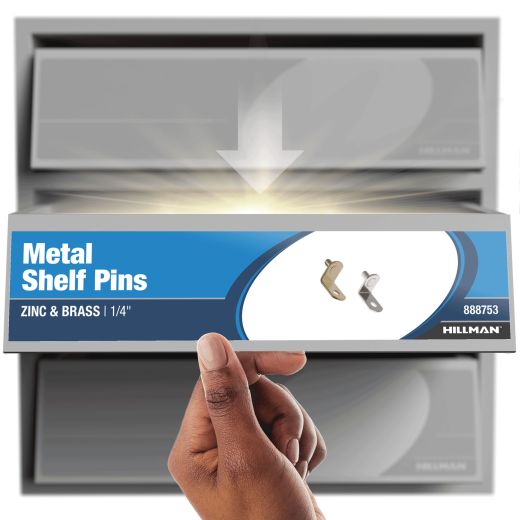 1/4" Clear Plastic Shelf Pin-20/Pack