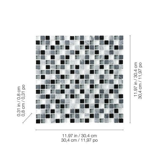 5/8" x 5/8" MidnightBlend Bliss Mosaic Tile 10pc/10 SF/Bx