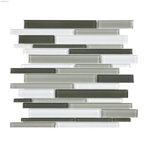 6\" x 2\" Mineral Blend Element Random Strip Mosaic