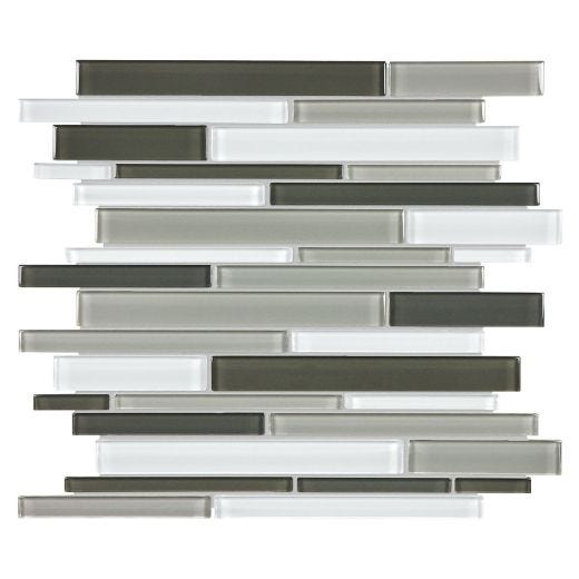 Mosaïque bandes aléatoires d'éléments mélange minéraux 6"x2"