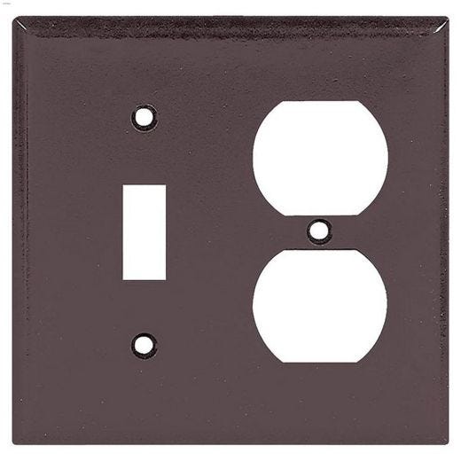 (1) Duplex (2) Toggle Switch Combination Wallplate
