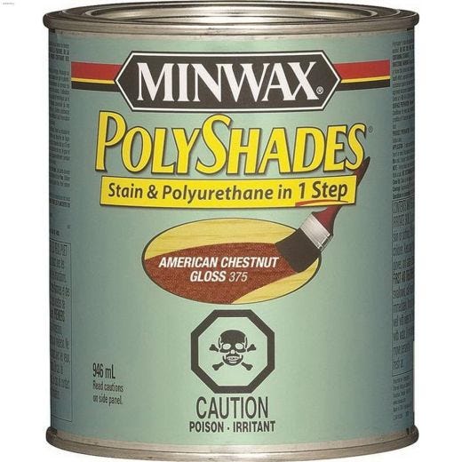 Teinture bois en polyuréthane d'intérieur brillant 946 ml