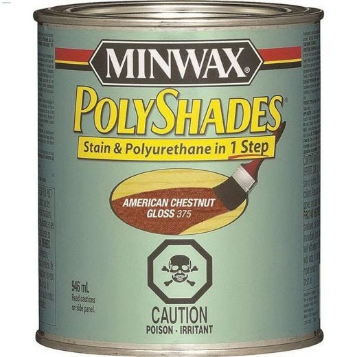 Teinture bois en polyuréthane d'intérieur brillant 946 ml
