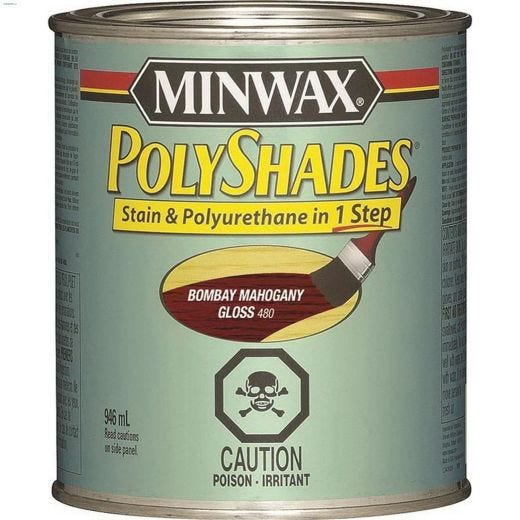 Teinture bois en polyuréthane d'intérieur brillant 946 ml