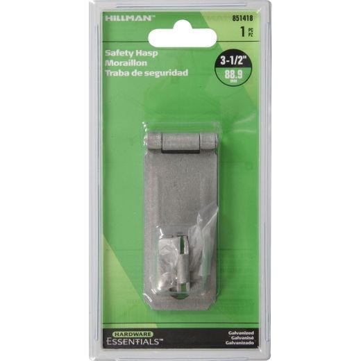 3-1/2" Galvanized Fixed Staple Safety Hasp