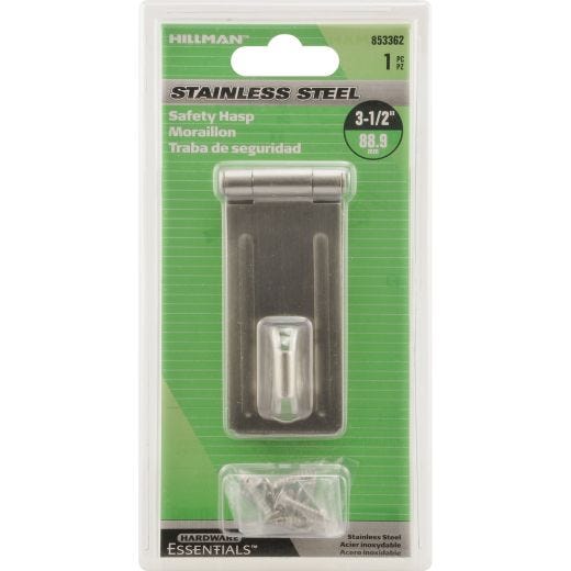Moraillon de sécurité à agrafe fixe acier inoxydable 3-1/2"