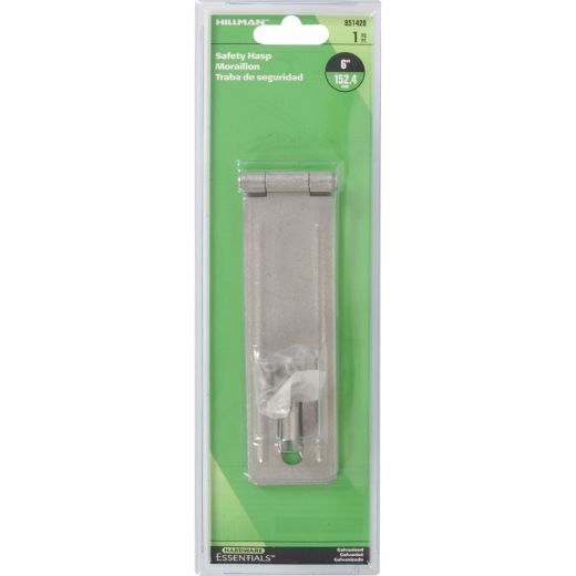 6" Galvanized Fixed Staple Safety Hasp