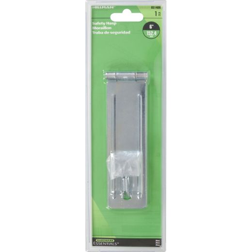 6" Zinc Plated Fixed Staple Safety Hasp