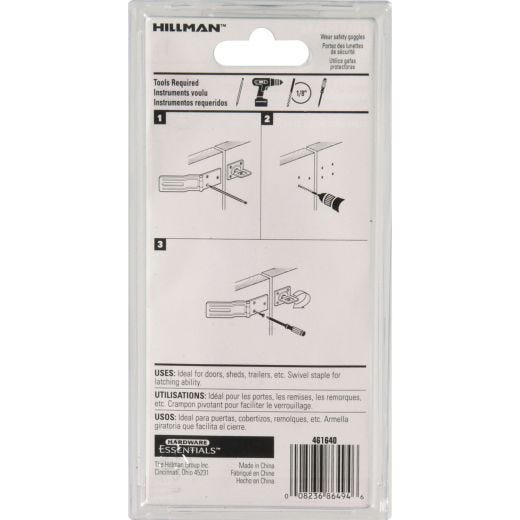 3-1/2" Black Swivel Staples Safety Hasp