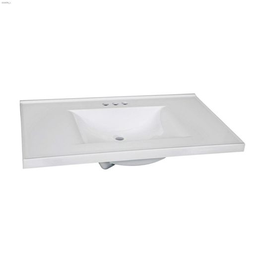 37\" x 22\" White Marble Vanity Top