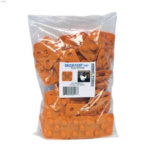 DELTA\u00ae-FAST'ner 11\" x 8\" x 2\" Orange Multi-Stud Fastener