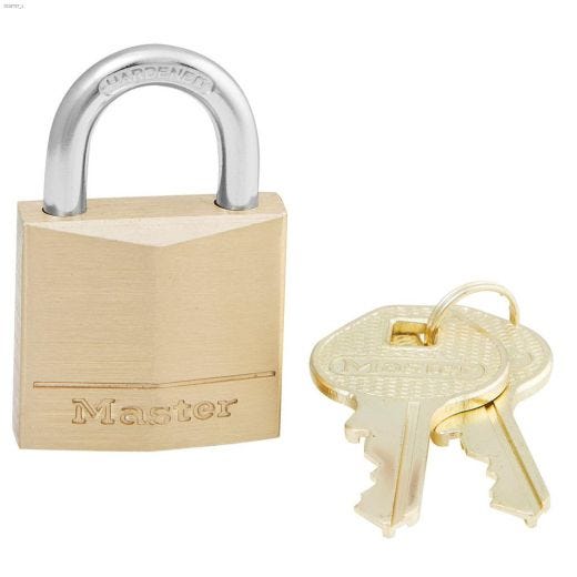 1-3\/16\" Solid Brass Body Keyed Different Padlock