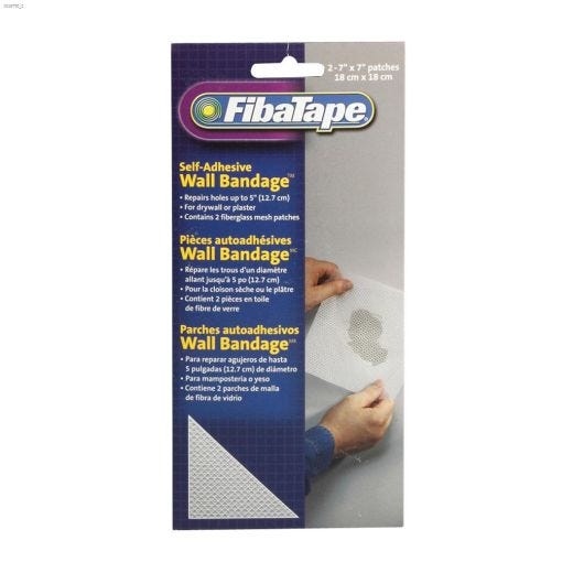 Wall Bandage Fiberglass Repair Patch 7” x 7” White - 2/Pack
