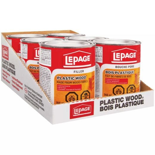 Bois Plastique LePage® 0,95 L étain lumière Tan bouche-pores