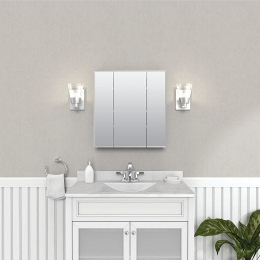25-1/2" x 23.63" White Medicine Cabinet