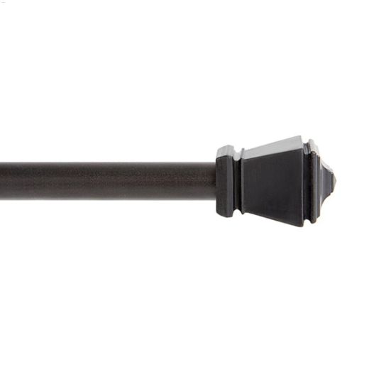 28 - 48\" Black Amelia Single Adjustable Curtain Rod