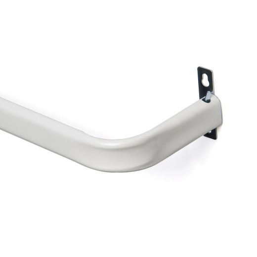 84 - 120" White Single Heavy Duty Adjustable Curtain Rod