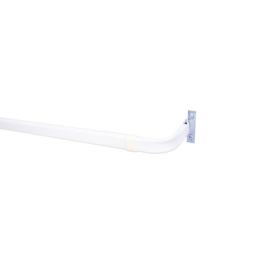 48 - 86" 3" White Single Heavy Duty Adjustable Curtain Rod