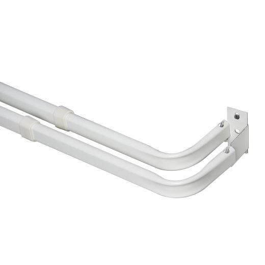 84 - 120" White Heavy Duty Adjustable Curtain Rod