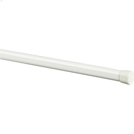 48 - 84\" White Hansen Spring Tension Adjustable Curtain Rod