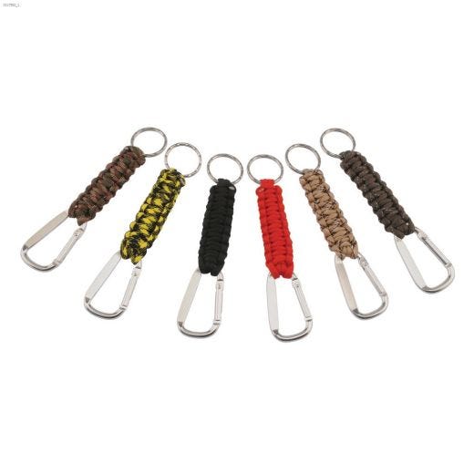 Dark Multicolor Paracord Carabiner Key Chain