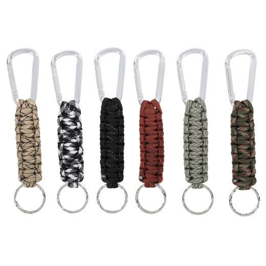 Dark Multicolor Paracord Carabiner Key Chain