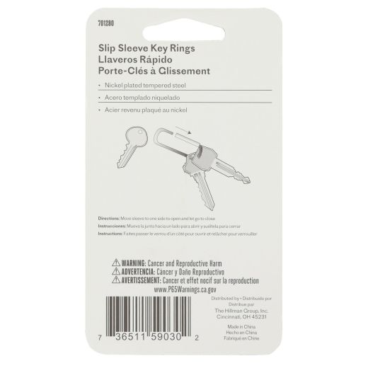 Slip Sleeve Key Ring