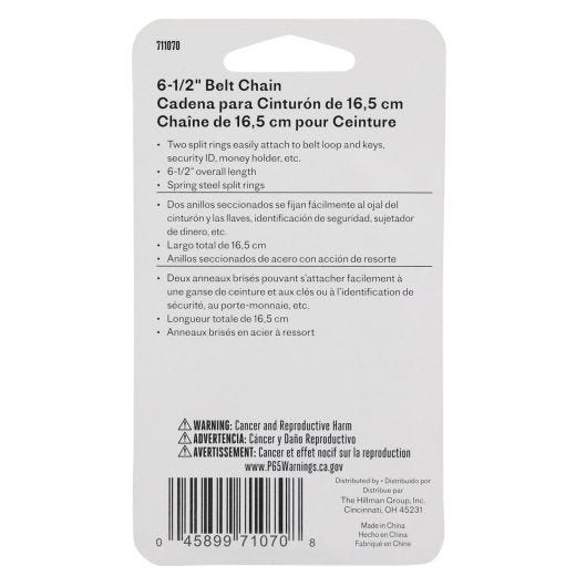 Deux anneaux fendus en acier et une chaîne