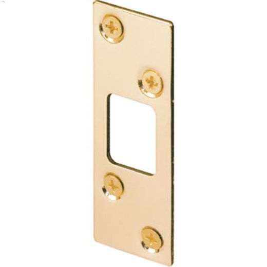 3-5\/8\" x 1-1\/4\" Brass Plated Security Carded Deadbolt Strike