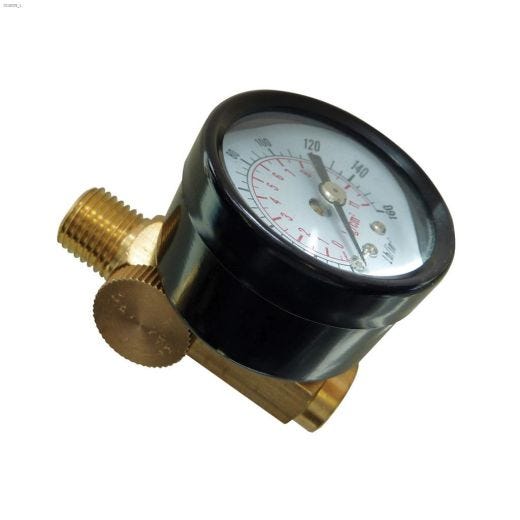 1\/4\" MNPT x 1\/4\" FNPT Air Flow Regulator With Gauge