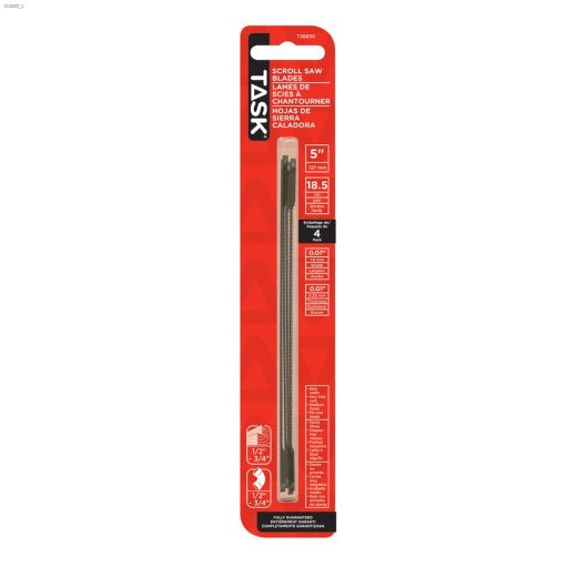 5\" x 0.01\" x 0.07\" 18.5 TPI Pin End Scroll Saw Blade-4\/Pack