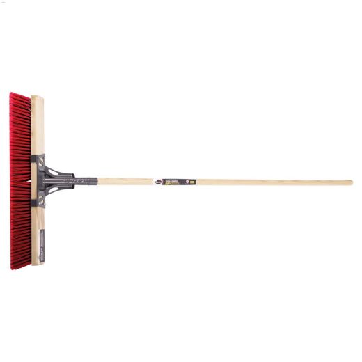 64\" x 24\" x 4-3\/8\" Red\/Black Bristle Pro Series Push Broom