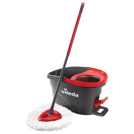 EasyWring System Gray/Red Spin Mop & Bucket System